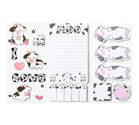 Bailinks 440pcs Sticky Notes Set - Fun Designs with Adorable Puppy, Classroom, Medical, and Cow Patterns for Educators and Kids Self-Adhesive Memo Pads for Teacher,Doctor and Student Gifts (Dairy Cow)