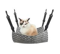 Bailinks 53x35CM Soft Plush Cat Hammock Bed with Metal Hooks for Kitten Puppies and Small Pets, Adjustable Straps and Cozy Swing Design for Cages and Gardens (Gray Star)