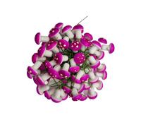 Bailinks 60 Pcs 2cm Mini Foam Mushrooms Miniature Ornaments for Fairy Garden Bonsai Flower Pot Micro Landscape Decorations Mixed Color Craft Decor (Purple)