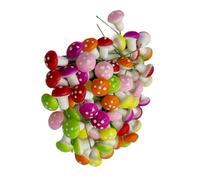 Bailinks 60 Pcs 2cm Mini Foam Mushrooms Miniature Ornaments for Fairy Garden Bonsai Flower Pot Micro Landscape Decorations Mixed Color Craft Decor (Colorful)