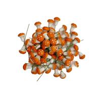 Bailinks 60 Pcs 2cm Mini Foam Mushrooms Miniature Ornaments for Fairy Garden Bonsai Flower Pot Micro Landscape Decorations Mixed Color Craft Decor (Orange)