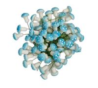 Bailinks 60 Pcs 2cm Mini Foam Mushrooms Miniature Ornaments for Fairy Garden Bonsai Flower Pot Micro Landscape Decorations Mixed Color Craft Decor (Blue)