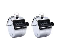 Bailinks Clicker Counter Metal Hand Tally Counters,4-Digit Lap Counter Silver Manual Clicker for Golf, Sport,School Event (2PCS)