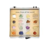 Bailinks Complete Crystal and Stone Collection Kit, Educational Geology Set with Unique Specimens, Raw and Polished Gemstones for Beginners, Great Gift for Home Decor and Healing Purposes (16PCS)