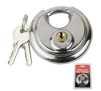 Bailinks Heavy Duty Disc Padlock, Key Padlock Outdoor, Stainless Steel Padlocks Outdoor Heavy Duty Waterproof Anti Cut for Sheds, Fence, Storage Units, Garages with 2 Keys