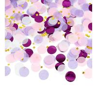 Bailinks Mixed Colorful Confetti 50g,5000 Pcs, Heart & Round Sequins for Confetti Balloons, Wedding, Birthday Party Decor, Biodegradable Papers, Table Decorations Filling (Purple Pink and White)