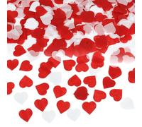 Bailinks Mixed Colorful Confetti 50g,5000 Pcs, Heart & Round Sequins for Confetti Balloons, Wedding, Birthday Party Decor, Biodegradable Papers, Table Decorations Filling (Love Red and White)
