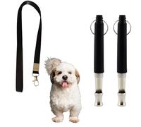 Bailinks Professional Ultrasonic Dog Whistle Set-Adjustable Frequency for Effective Training and Recall - Silent Anti-Bark Whistles with Lanyards for Pets (Black & Black)