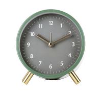 Bailinks Silent Analog Alarm Clock with Night Light, Non-Ticking Battery Operated Round Desk Clock for Bedroom, Office, Kids, Simple Classic Design, Ideal for Heavy Sleepers,4.5 inches (Green)
