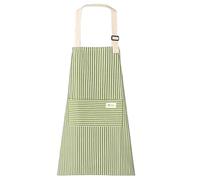 Bailinks Unisex Stripe Apron with Adjustable Straps and two Pockets, Premium Cotton Apron for Cooking, BBQ, Baking, Gardening, and Home Cleaning, Ideal for Chefs and Home Enthusiasts (Green)