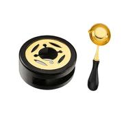 Bailinks Wax Seal Stamp Kit - Elegant Warmer With Melting Spoon for Sealing Beads and Sticks, Perfect for Crafting Beautiful Envelopes and Decorative Gifts (Black)