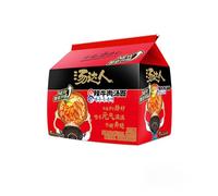 BaiLiSnacky BaiLiSnacky Tangaren Spicy Beef Ramen 125g*5er Pack - Japanische Instant Nudeln mit Rindfleisch Geschmack vegan & glutenfrei - Schnell zubereitetes Büroessen (LaNiuRouMian)