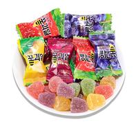 BaiLiSnacky Healthy fruit juice gummy candy Resealable fruit snacks for travel Soft with natural flavor 250g per pack Mixed flavors lemon strawberry grape apple