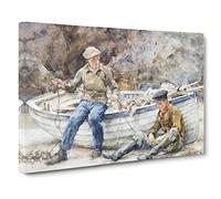 Bailling A Spiller By Henry Scott Tuke Canvas Print | Gallery Wrapped 30mm Frame Wall Art | 24x16 inches | Ready to Hang | Classic Picture | Living Room Bedroom Lounge Office