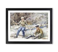 Bailling A Spiller By Henry Scott Tuke Classic Painting Framed Print | A4 Black Framed Wall Art | Ready to Hang | Classic Historical Picture | Living Room Bedroom Lounge Office
