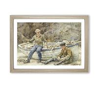 Bailling A Spiller by Henry Scott Tuke Framed Print | A2 Oak Framed Wall Art | Ready to Hang | Modern Nature Picture | Living Room Bedroom Lounge Office