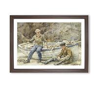 Bailling A Spiller by Henry Scott Tuke Framed Print | A2 Walnut Framed Wall Art | Ready to Hang | Modern Nature Picture | Living Room Bedroom Lounge Office
