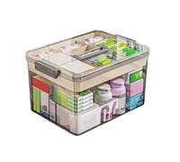 Bailonda Medicine storage, Medication Storage Box, 2-Layer Multi Grid Medicine Box, Large capacity,Household Medicine Cabinet for Home, Office, School