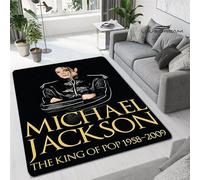 bailongma Michael Retro Print Flannel Carpet Game Room Bedroom Beautiful Anti -Slip Rug Jackson Birthday Gift M1581 80×120CM