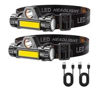 BAILSDM Rechargeable COB LED Headlamp Strong Magnetic Powerful Headlight Waterproof Head Torch for Outdoor Fishing,2Pcs