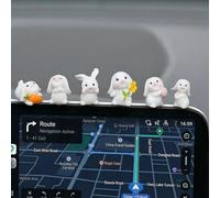 Bailtouk 6 Pcs Mini Rabbit Car Decor Set, Car Dash Decorations