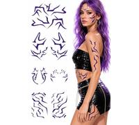 BaiLuSong K-Pop Purple Lightning Rumi Tattoos, Halloween Body Art Stickers | 8 Sheets Water Resistant Kpop Rumis Patterns Tattoos, Fantasy Tattoo Decals for Concerts, Cosplay, Music Festivals & Parties