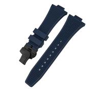 BAIMAJIZ Convex Watch Strap 12mm Compatible with Tissot 1853 PRX Series Compatible with T137407 T137 Band Black White Orange Blue Sports Watch Strap (Blue Black)