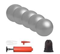 BAIMAN Mini Pilates Exercise Yoga Ball, 9 Inch Small Inflatable Exercise Yoga Ball,Core Training and Physical Therapy Equipment, with Pump (Grey-5PCS, 9 inch)