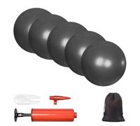 BAIMAN Mini Pilates Exercise Yoga Ball, 9 Inch Small Inflatable Exercise Yoga Ball,Core Training and Physical Therapy Equipment, with Pump (Black-5PCS, 9 inch)