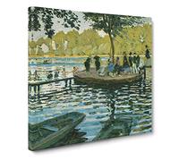 Bain A La Grenouillere by Claude Monet Canvas Print | Gallery Wrapped 30mm Frame Wall Art | 14x14 inches | Ready to Hang | Modern Picture | Living Room Bedroom Lounge Office