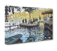 Bain A La Grenouillere By Claude Monet Canvas Print | Gallery Wrapped 30mm Frame Wall Art | 20x14 inches | Ready to Hang | Impressionist Picture | Living Room Bedroom Lounge Office