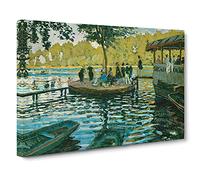 Bain A La Grenouillere By Claude Monet Canvas Print | Gallery Wrapped 30mm Frame Wall Art | 30x20 inches | Ready to Hang | Impressionist Picture | Living Room Bedroom Lounge Office