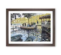 Bain A La Grenouillere By Claude Monet Classic Painting Framed Print | A2 Walnut Framed Wall Art | Ready to Hang | Classic Historical Picture | Living Room Bedroom Lounge Office