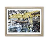 Bain A La Grenouillere By Claude Monet Classic Painting Framed Print | A3 Oak Framed Wall Art | Ready to Hang | Classic Historical Picture | Living Room Bedroom Lounge Office