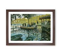Bain A La Grenouillere by Claude Monet Framed Print | A2 Walnut Framed Wall Art | Ready to Hang | Modern Historical Picture | Living Room Bedroom Lounge Office