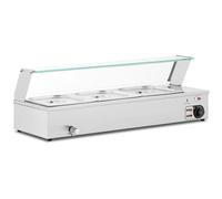 Bain-marie 2,000 W 3 GN 1/2 Drain tap Glass Protector - Commercial Bain Maries by Royal Catering Silver