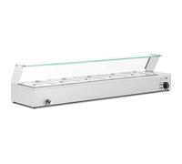 Bain-marie 2,000 W 5 GN 1/2 Drain tap Glass Protector - Commercial Bain Maries by Royal Catering Silver