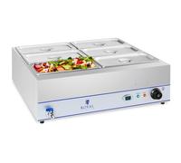 Bain-marie 2,000 W 6 x 1/3 GN Containers With Drain tap - Industrial Bain Maries by Royal Catering Silver