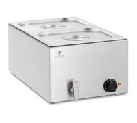 Bain-marie 600 W 2 GN 1/2 Drain tap - Industrial Bain Maries by Royal Catering Silver