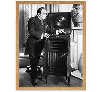 Bain Opera Singer Enrico Caruso Phonograph Photo Unframed Wall Art Print Poster Home Decor Premium