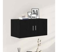 baina 80cm wall hung wooden storage cabinet with 2 doors - black oak