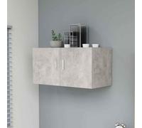 baina 80cm wall hung wooden storage cabinet with 2 doors - concrete grey