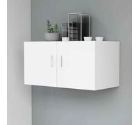 baina 80cm wall hung wooden storage cabinet with 2 doors - white