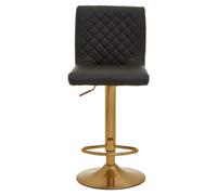 Orsina Baina Black And Gold Bar Stool With Round Base