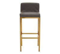 Baina Dark Grey And Gold Finish Bar Chair - Grey
