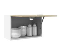 baina wall hung wooden storage cabinet with 1 doors - sonoma oak/white
