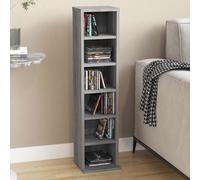 baina wooden bookcase with 6 shelves - grey sonoma