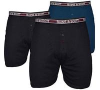 Bains & Scott Brooklyn Big Size Mens Boxers Pack Of 3 King Size Underwear For Plus Size 2XL - 8XL Soft Cotton (6XL) Black