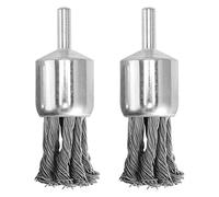 BaiNuo Knotted Wire Wheels Brush - 1 Inch Twisted Wire End Brush for Drill - 0.012'' Heavy Duty Power Wires Brushes for Metal Derusting, Paint Removal, Deburring 1/4inch Shank (2Pack)