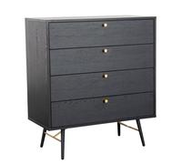 baiona wooden chest of 4 drawer in black oak